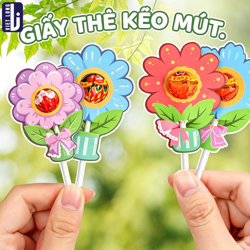 Thẻ Cài Kẹo Mút Combo Set 60 Gắn Kẹo Mút, Đồ Trang Trí Và Đồ Tặng Bé Gái Dịp Ngày Lễ