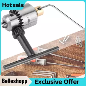 Belleshopp Mâm cặp và cờ lê gắn mũi khoan Micro J-to 0,3-4mm có chìa khóa cho máy tiện điện