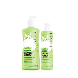 Bộ Sữa Tắm Gội Trẻ Em Lactacyd Baby Extra Milky Size Jumbo 800ml + Chai Sữa Tắm Gội Trẻ Em Extra Milky 250ml