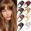 JUNYUE88US Tóc Tổng Hợp Kẹp-In Bangs, Viền Giả Tự Nhiên Cắt Wispy Viền Với hông, Tóc Trước Màu Nâu Đậm Tóc Thẳng Nổ Cho Nữ