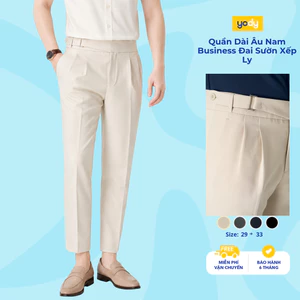 Quần Âu Nam Business Dáng baggy, Sườn Đai Kim Loại Sang Trọng TRA - MOTR25S021