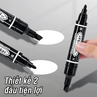 Bút lông dầu 2 đầu mực đậm viết giấy kính sắt nhôm nhựa cứng đánh dấu sản phẩm đa năng giá tốt hot