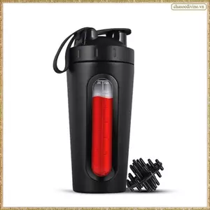 Bình lắc trộn protein bằng thép không gỉ Bình lắc protein không giữ lạnh / nóng, có thể nhìn thấy cửa sổ bằng kim loại Cup-B Dễ dàng lắp đặt