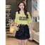 Phong cách Pháp mùa hè Phong cách Hàn Quốc Màu sắc tương phản Áo thun ngắn tay bằng vải Cotton đeo chéo in hình dáng rộng mỏng hơn trông thường ngày Niche Top nữ