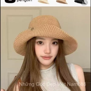 Mũ Phong Cách Mới Khóa Từ Tính Mũ Xô Ống Hút Du Lịch Nữ Chống Nắng Phù Hợp Với Tấm Che Nắng Mũ Mori