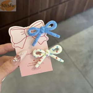Kẹp tóc NKSFX, Kẹp tóc ngọt ngào đầy màu sắc, Nơ thời trang Thanh lịch Kẹp mỏ vịt Phụ kiện tóc