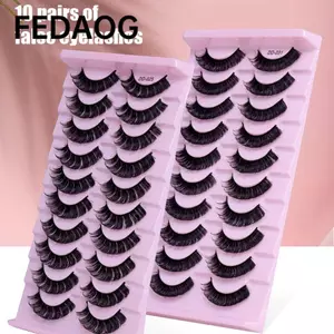FEDAOG 10 Đôi / hộp Lông Mi Giả Handmade Khối Lượng Lông Mi Fuffy