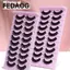 FEDAOG 10 Đôi / hộp Lông Mi Giả Handmade Khối Lượng Lông Mi Fuffy