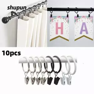 SHUPUN 10 Chiếc Rèm Nhẫn Kẹp, Thanh Treo Rèm Có Kẹp Vòng Treo Rèm, Trang Trí Kim Loại Chống Rỉ Sét Quần Áo Kẹp Nhà