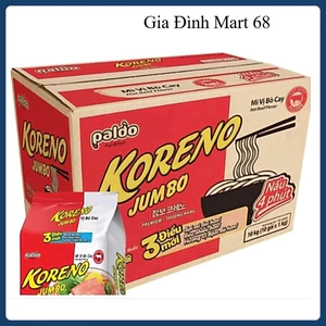 Thùng Mì KORENO JUMBO ( thùng 100 gói ) vị Bò Cay.Date mới