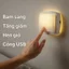 Đèn ngủ từ tính sạc USB đầu giường, có thể điều chỉnh độ sáng, có hẹn giờ tự động tắt, đèn vàng hu'yan