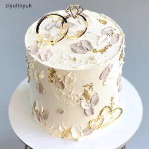 Ziyulinyuk Nhẫn Kim Cương Acrylic Trang Trí Bánh Cưới Nướng Tiệc Quà Tặng Món Tráng Miệng Phụ Kiện VN