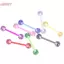 HFSHY 8 Cái / bộ Đầy Màu Sắc Lấp Lánh Acrylic Barbell Bóng Lưỡi Nhẫn Trang Sức Xuyên VN
