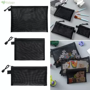 Túi đựng hồ sơ lưới YOLOGO, Túi đựng bút Nylon trong suốt, Bút chì A4 A5 A6 dành cho sinh viên