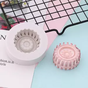 DELMER Bánh Trang Trí Dụng Cụ Lốp Xe Hình Thủ Công 1 / 4 Khuôn Kẹo Tròn Có Thể Tái Sử Dụng Chocolate Nướng Trang Trí