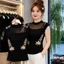 Mùa hè 2026 Áo Vest không tay thêu công nghiệp nặng kiểu Pháp Màu sắc tương phản Thêu tinh tế Slim-fit Slimmer Look Áo thun nữ cao cấp