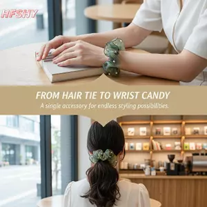 HFSHY Ren Hợp Thời Trang Dây Buộc Tóc Co Giãn Không Trượt Đuôi Ngựa Giá Đỡ Cho Nữ Bé Gái Lễ Hội Âm Nhạc Phụ Kiện Tạo Kiểu Tóc VN