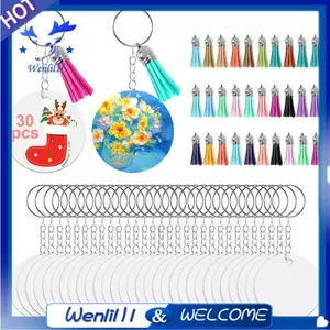 150 CÁI Thăng hoa Khoảng trống Móc khóa Số lượng lớn, Móc khóa Trang trí Bộ đồ thủ công, Làm đồ trang sức