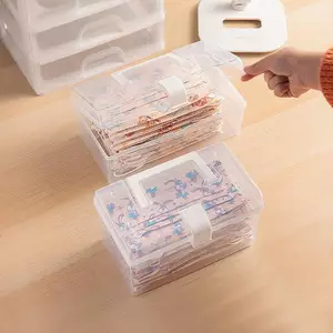 Hộp Bảo Quản Mặt nạ Ziyulinyuk Có Tay Cầm Hộ Gia Đình Chống Bụi Kín Hộp Dung Tích Lớn Chống Nước Chống Bụi Đồ lặt vặt Hộp Bảo Quản VN