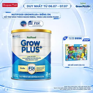 Sữa Bột Nutifood GrowPLUS+ Biếng Ăn (Xanh) 2+ - Tăng Cân Khỏe Mạnh (Lon 1,65 Kg)
