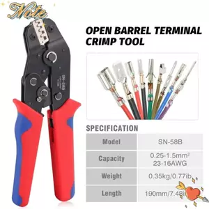 Công cụ uốn NOTE1 SN-58B, thép Carbon ​​Tay cầm tiện dụng​​ ​​Dụng cụ uốn Ratchet​​, Công cụ kết nối dây đa chức năng màu đỏ đen​​ Dành cho thiết bị đầu cuối Dupont Molex JST TE
