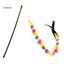 Pet Kitten Cat Teaser Rainbow Feather Stick Rod Chơi tương tác Đồ chơi vui nhộn
