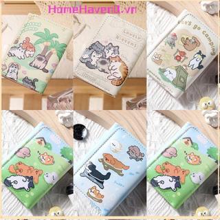 HOMEHAVEN Thẻ Tín Dụng Holoder, Da PU INS Phong Cách Tiền Xu Ví, Chó Mèo Con Dễ Thương Vintage 3 Gấp Ví Đựng Thẻ Cho Bé Gái Học Sinh Quà Tặng