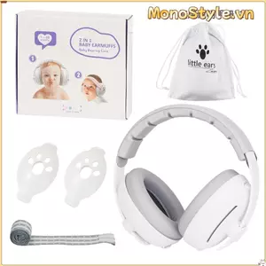 MONOSTYLE tai nghe khử tiếng ồn cho bé, thiết kế chuyển đổi, bảo vệ tai khi ngủ, giảm tiếng 2 trong 1, nút bịt tai có thể điều chỉnh