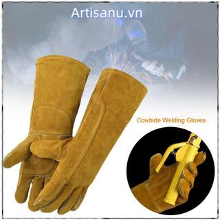 Găng tay hàn da bò ARTISANU, Găng tay làm việc da chống mài mòn bảo hộ lao động, Găng tay an toàn cách nhiệt