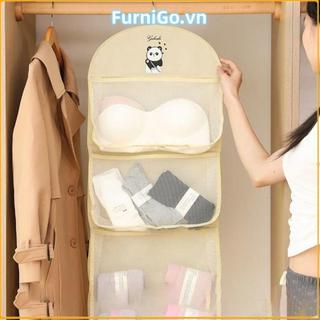 Túi đựng đồ lót FURNIGO, có móc treo tất dung tích lớn, Túi 2 / 3 lớp nhiều lớp