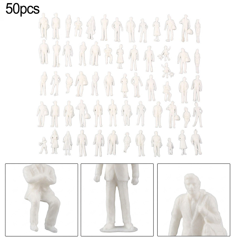[Smellshi] 50 / 100 Chiếc Mô Hình Tỉ Lệ 1: 75 Mô Hình Kiến Trúc Nhân Vật Màu Trắng Thu Nhỏ Mô Hình Kiến Trúc Con Người