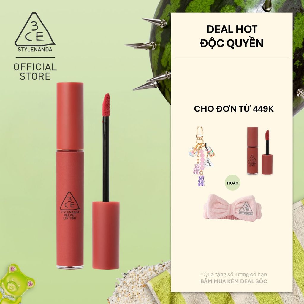 Son kem lì nhung mịn 3CE Velvet Lip Tint