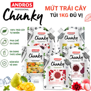 Mứt Trái Cây Chunky Andros Túi 1kg, Đặc Sắc Trái Cây Tự Nhiên, Hoàn Hảo Cho Pha Chế