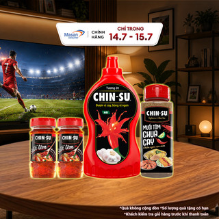 Combo 2 Sa tế tôm ớt sả 90g + 1 chai Tương ớt  Chin-su 1kg  + 1 hủ muối tôm chua cay Chin-su 120gr