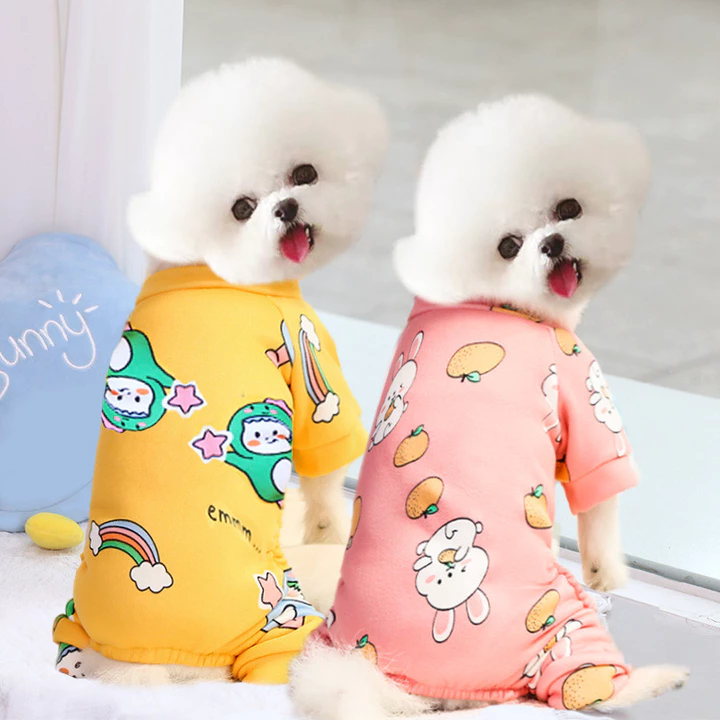 Chó Mèo Bốn Chân Quần Áo Bộ Đồ Ngủ Mèo Điều Hòa Không Khí Quần Áo Thú Cưng Áo Cung Cấp Teddy Bichon Pháp Chiến Đấu Chó Con Nhà Quần Áo TZQX