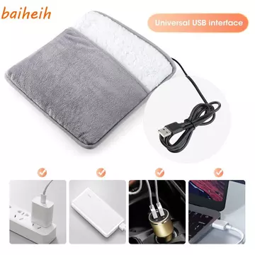 Máy sưởi ấm chân BAIH, Tấm sưởi chân bằng điện mùa đông, Thảm sưởi chân bằng điện mềm gia đình sang trọng Sạc USB Thảm sưởi chân