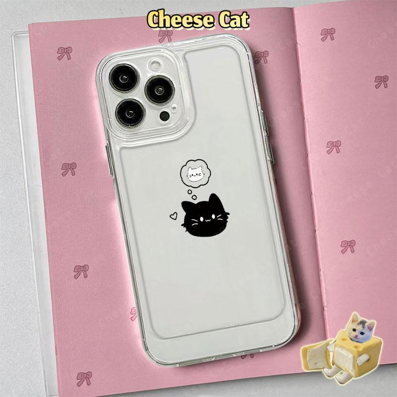 Ốp Lưng Điện Thoại Mèo Thiếu Cá Cho iPhone 16 17 14 15 Pro Max Xs Max XR 13 11 12 7 8 Plus Ốp điện thoại TPU trong suốt | BigBuy360 - bigbuy360.vn