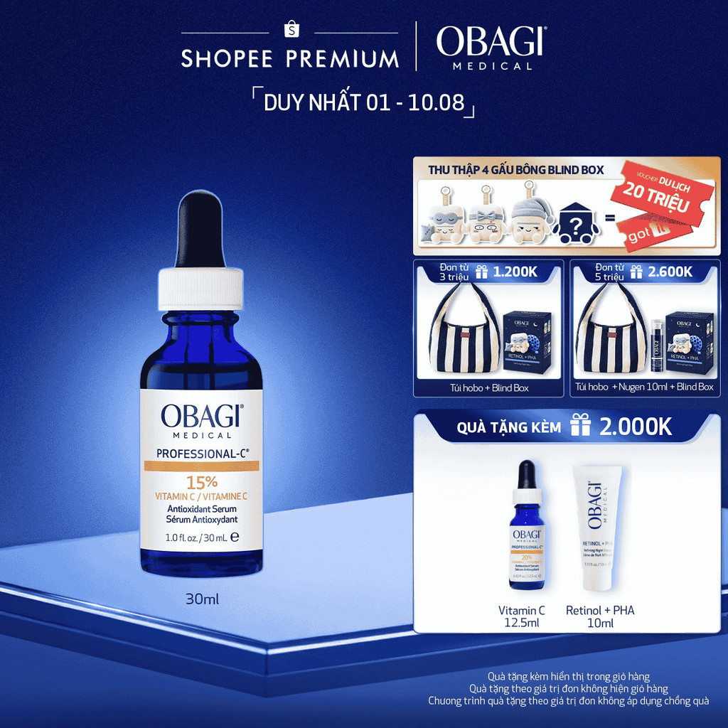 Serum Dưỡng Sáng & Đều Màu Da Vitamin C Obagi Professional-C 20% 30ml