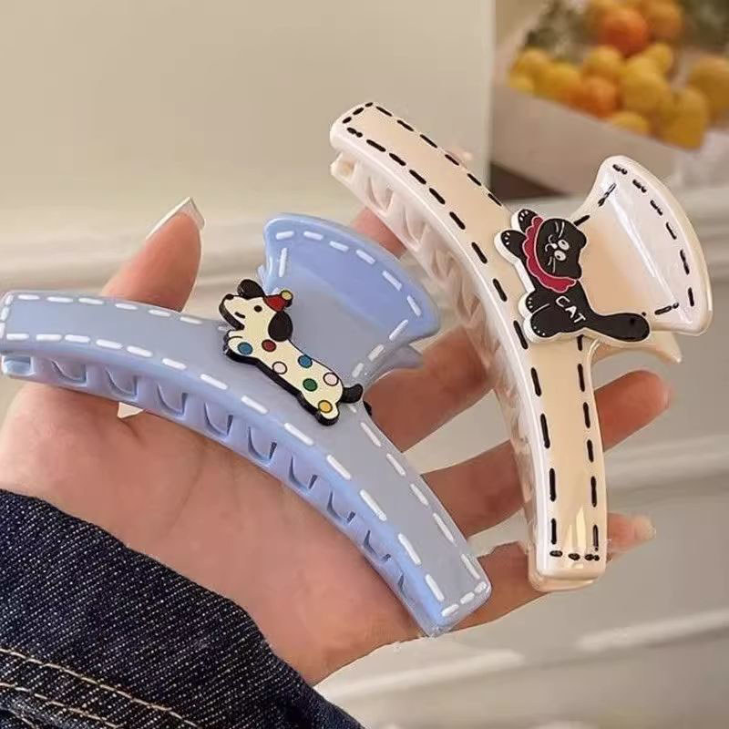 [Bela] Mèo Dễ Thương Chó Con Cao Cấp Cá Mập Kẹp Tóc Móng Vuốt Kẹp Mũ Đội Đầu Nữ