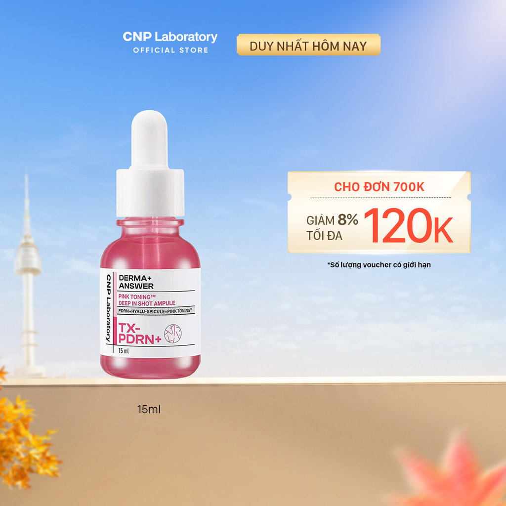 Tinh chất vi kim dưỡng sáng hồng da CNP Derma Answer Pink Toning Deep-in Shot Ampoule 15/30ML