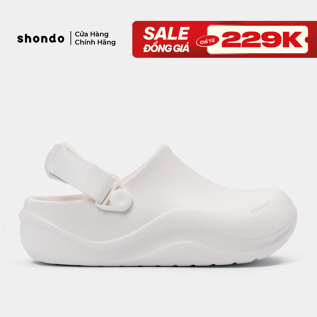 Dép sục unisex Shondo Clog Suke Ver 2 màu trắng