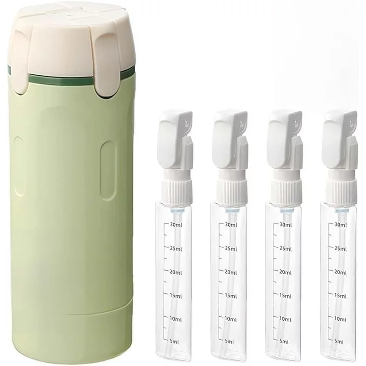 Bình đựng du lịch 4 trong 1, 4 gói Chai du lịch 30ML dành cho đồ vệ sinh, Hộp đựng kích thước du lịch chống rò rỉ (Xanh lá cây)