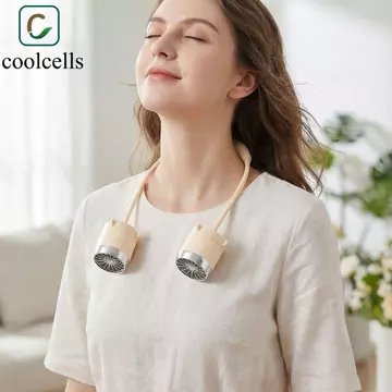 coolcells Quạt điện cổ COOLCELLS, 360° Quạt treo cổ có thể uốn cong có độ ồn thấp, phong cách đeo cổ rảnh tay USB nhẹ có thể sạc lại xung quanh cổ Máy làm mát không khí