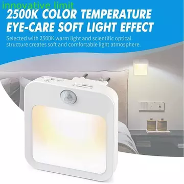 Đèn ngủ LED cắm DYRUIZA, Đèn trắng ấm có thể điều chỉnh độ sáng cảm biến chuyển động Đèn ngủ, Đèn mềm hiệu quả năng lượng Đèn ngủ LED mờ vô cấp Đèn ngủ phòng ngủ