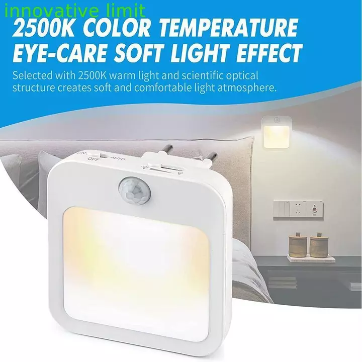 Đèn ngủ LED cắm DYRUIZA, Đèn trắng ấm có thể điều chỉnh độ sáng cảm biến chuyển động Đèn ngủ, Đèn mềm hiệu quả năng lượng Đèn ngủ LED mờ vô cấp Đèn ngủ phòng ngủ
