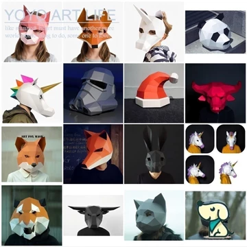YY Art YP2 Sáng Tạo Mẫu Giấy Mũ Đội Đầu Mặt nạ Mô Hình Handmade Origami DIY Mô Hình Đồ Chơi Sáng Tạo Đồ Chơi Mô Hình Đồ Chơi