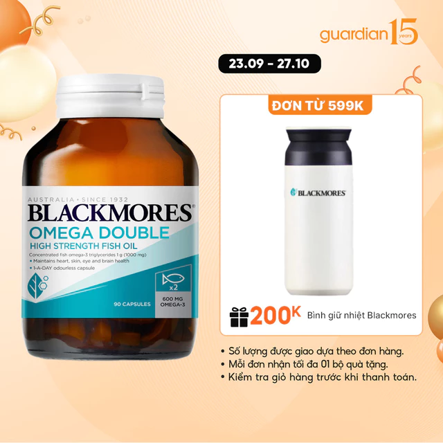 Viên Uống Hỗ Trợ Tim Mạch Blackmores Omega Double High Strength Fish Oil 90 Viên