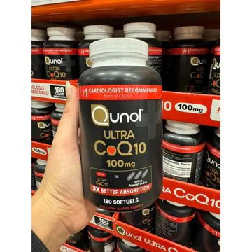 Qunol Ultra CoQ10 100mg 180 viên | CoQ10 hấp thu gấp 3 lần hỗ trợ tim mạch, chống oxy hóa, bổ sung năng lượng tim, hàng