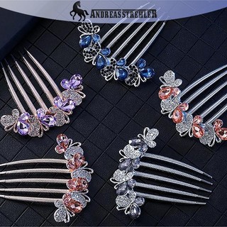 Onetimingfine Kẹp Tóc Hoa Pha Lê Phong Cách Hàn Quốc Ngọc Trai Kim Cương Giả Lược Sáng Bóng Cho Nữ Phụ Kiện Tóc VN