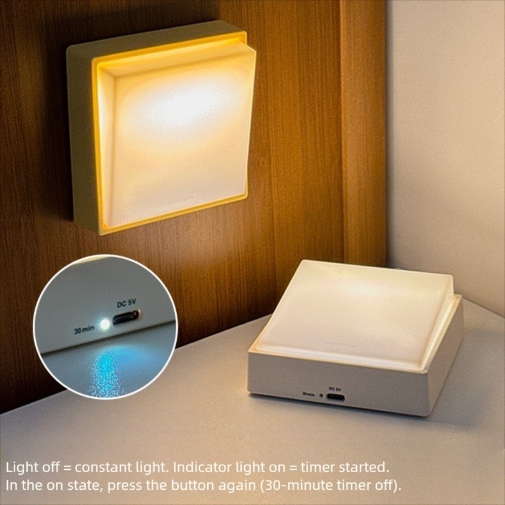 Đèn WOODNEST LED treo tường công tắc từ tính, sạc USB, trang trí phòng tối giản, đầu giường